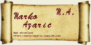 Marko Azarić vizit kartica